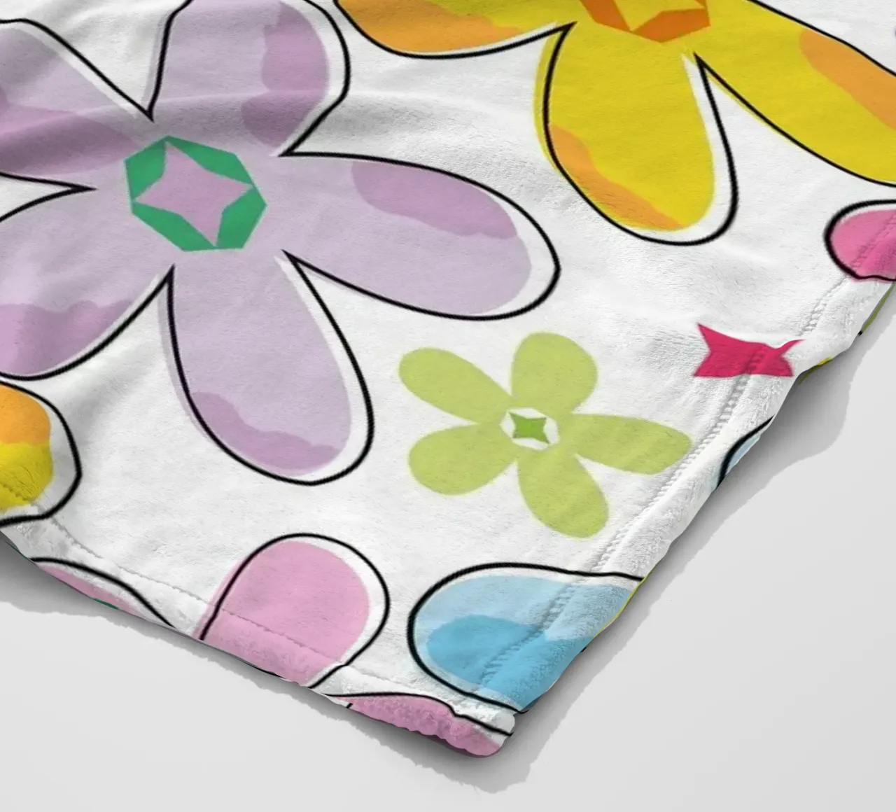 Modello a fiori colorati coperta in pile da GalerieGG