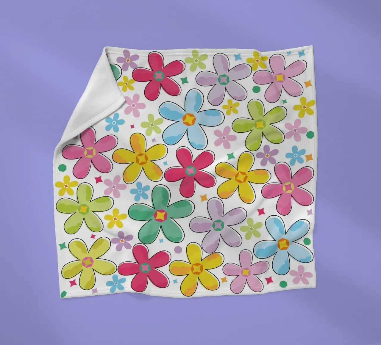 Modello a fiori colorati coperta in pile da GalerieGG