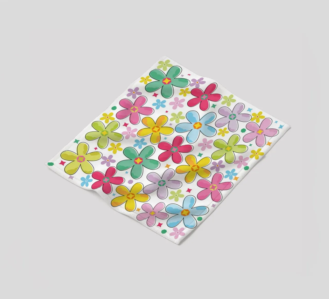Modello a fiori colorati coperta in pile da GalerieGG