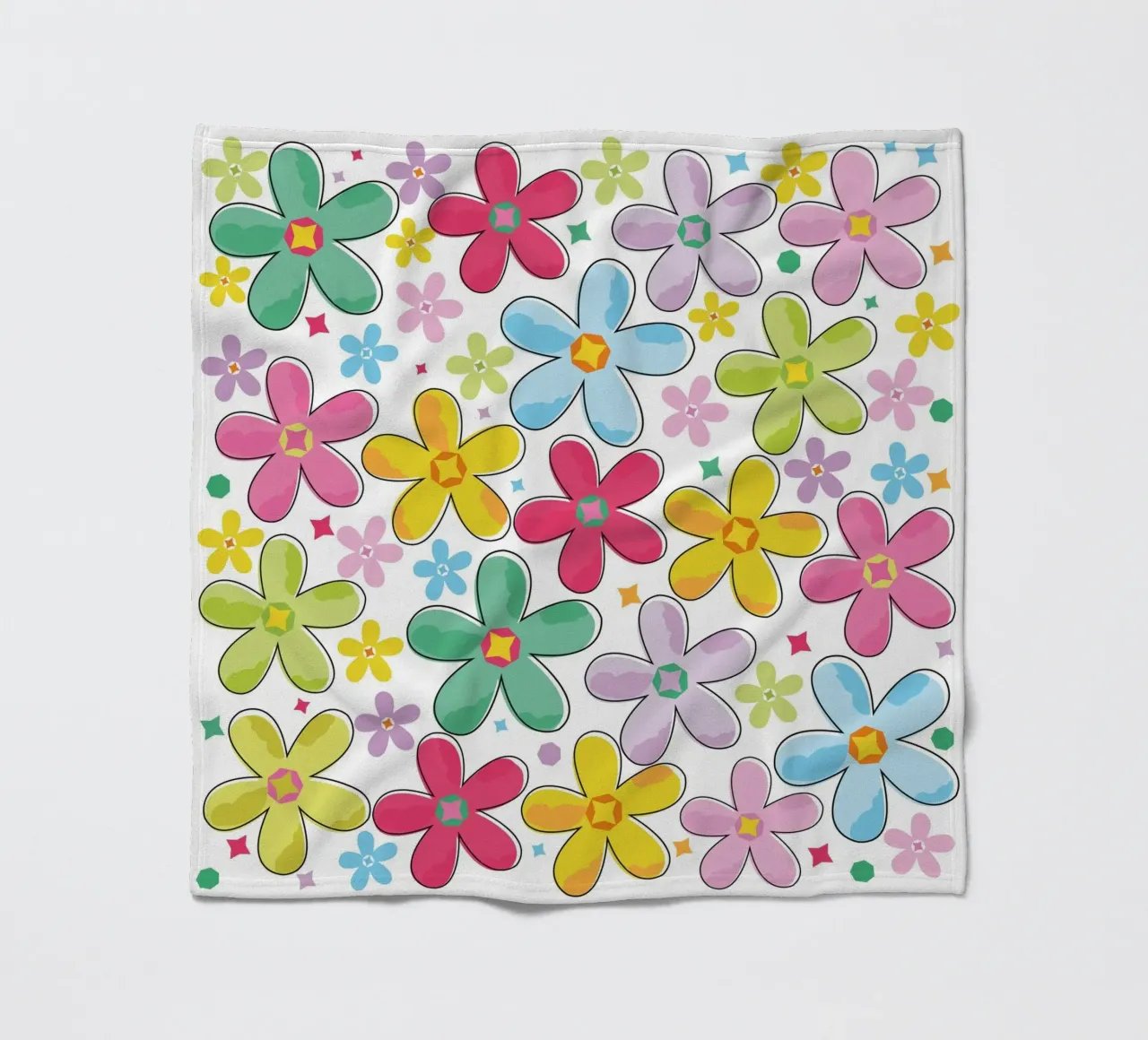 Modello a fiori colorati coperta in pile da GalerieGG