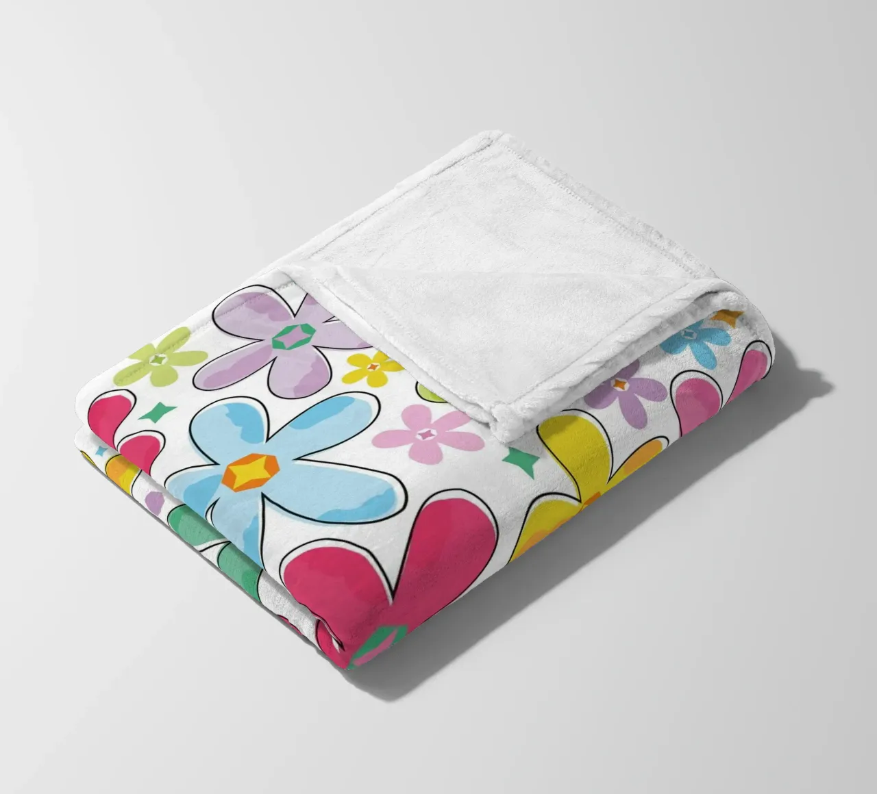 Modello a fiori colorati coperta in pile da GalerieGG