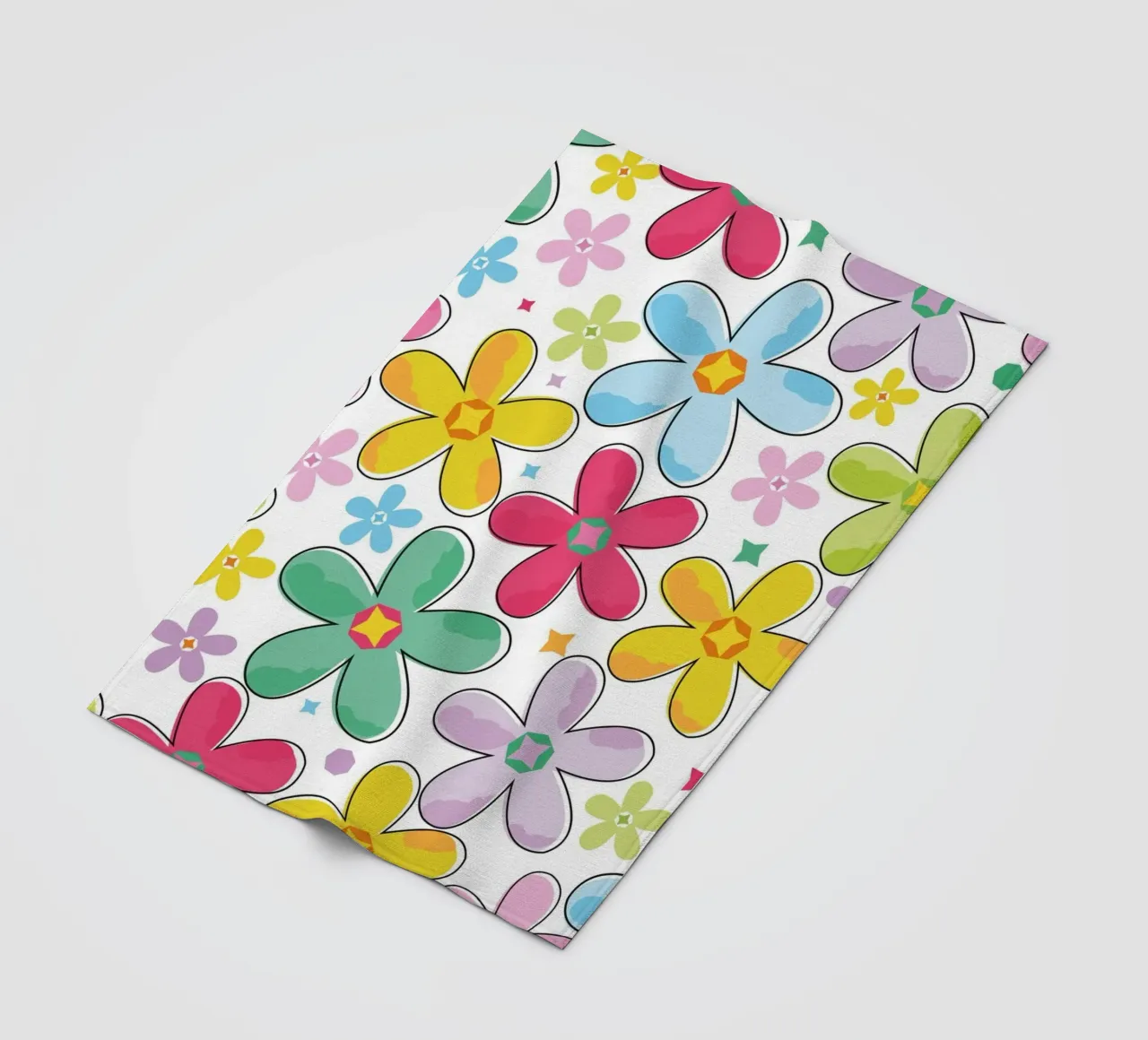 Modello a fiori colorati coperta in pile da GalerieGG