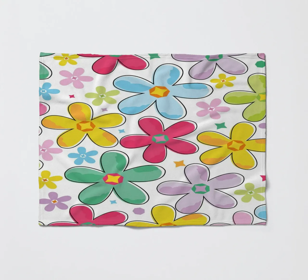 Modello a fiori colorati coperta in pile da GalerieGG