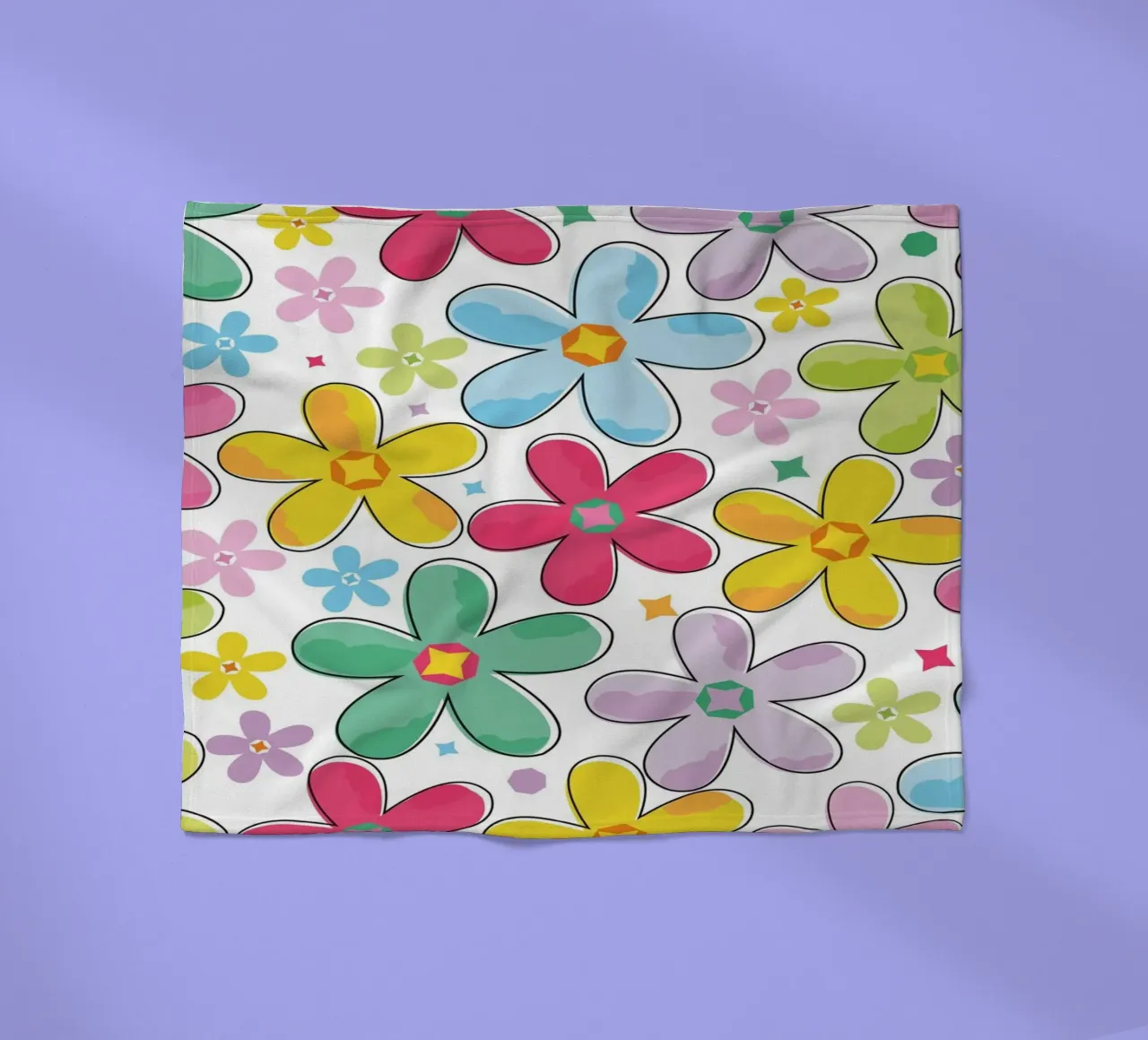 Modello a fiori colorati coperta in pile da GalerieGG