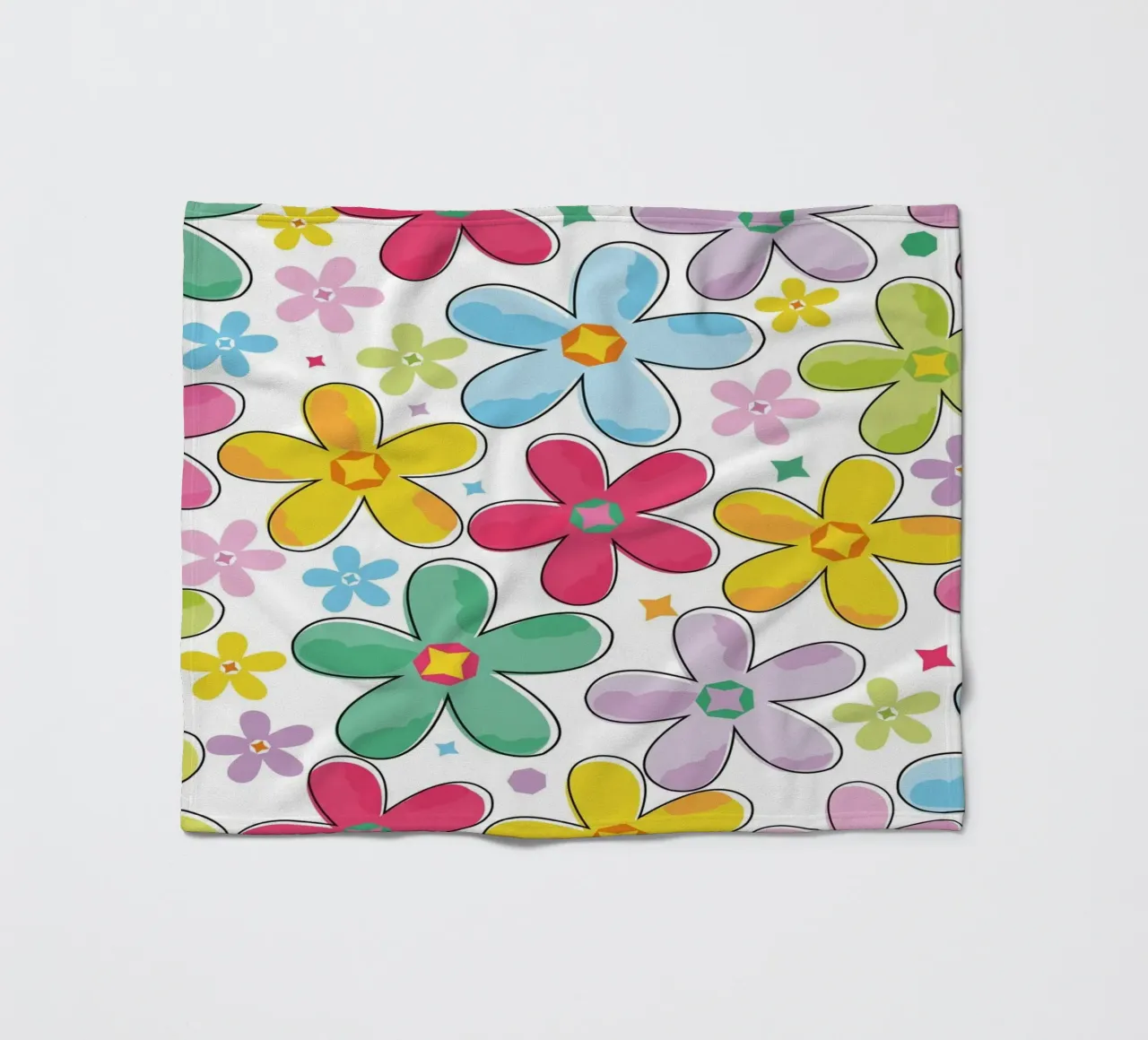 Modello a fiori colorati coperta in pile da GalerieGG