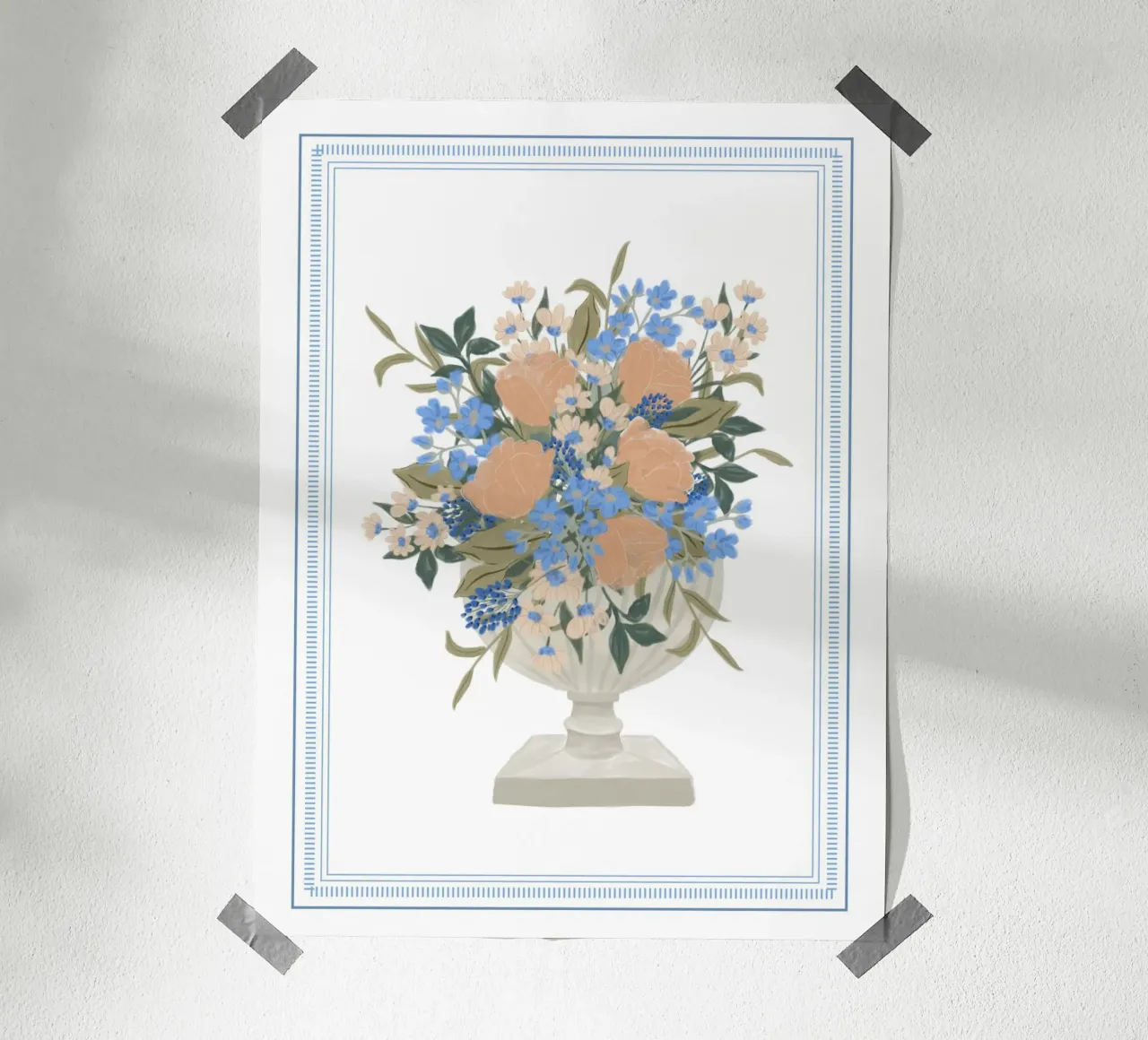Bouquet in vaso a calice carta hahnemühle da herzundpapier