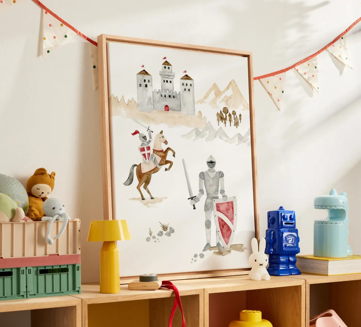 Knight canvas van herzundpapier