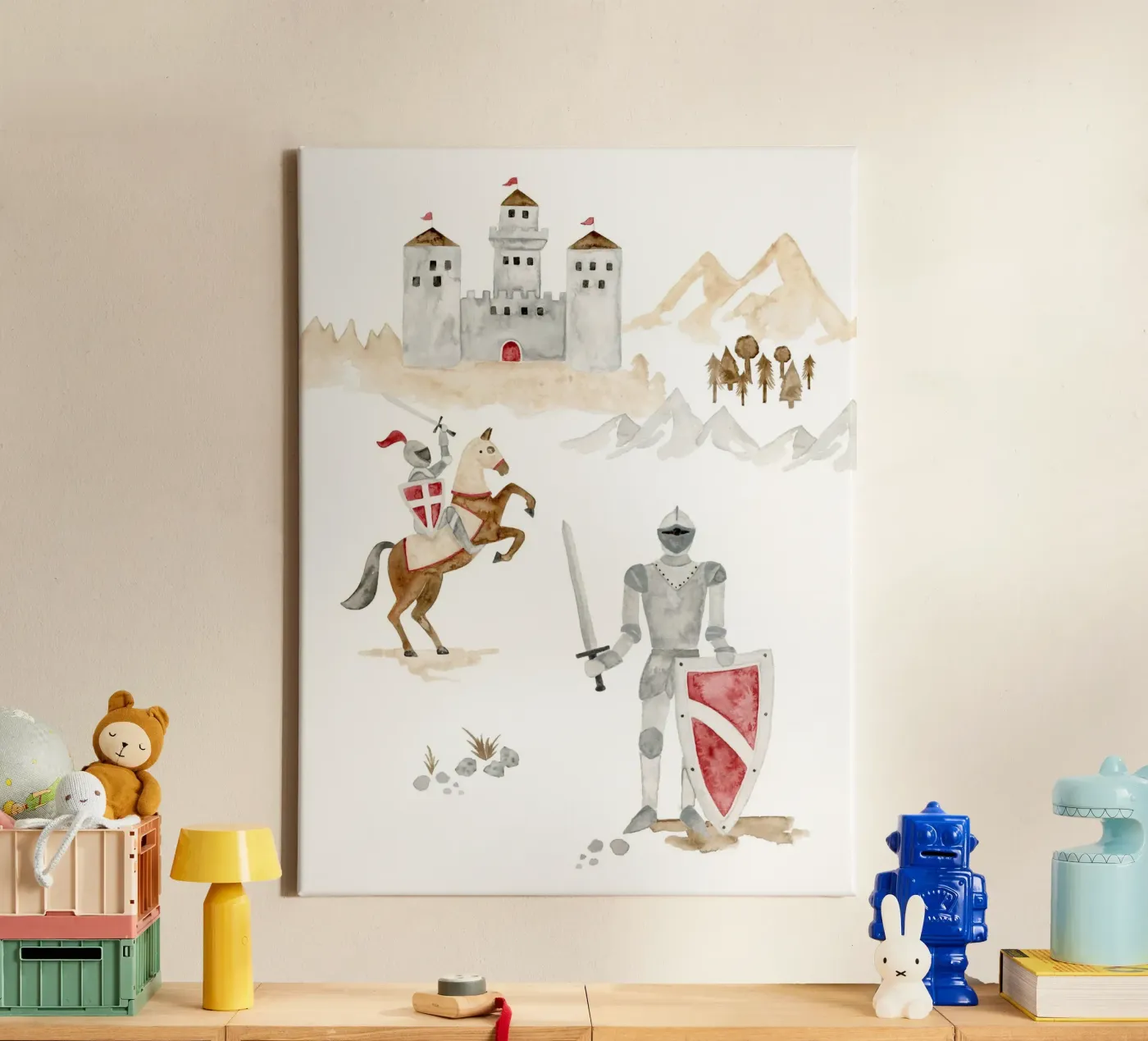 Knight canvas van herzundpapier