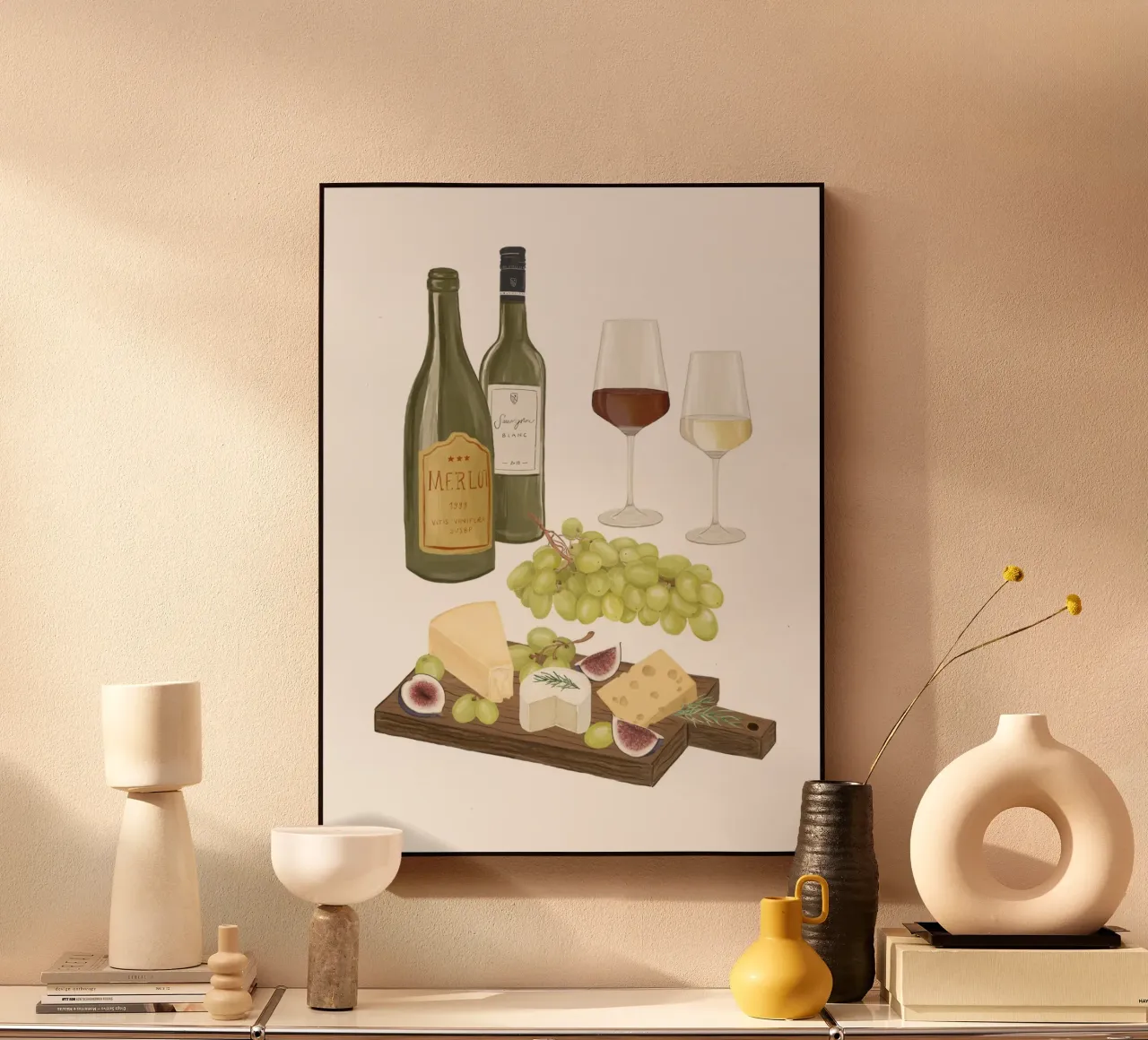 Formaggio e vino plexiglass da herzundpapier