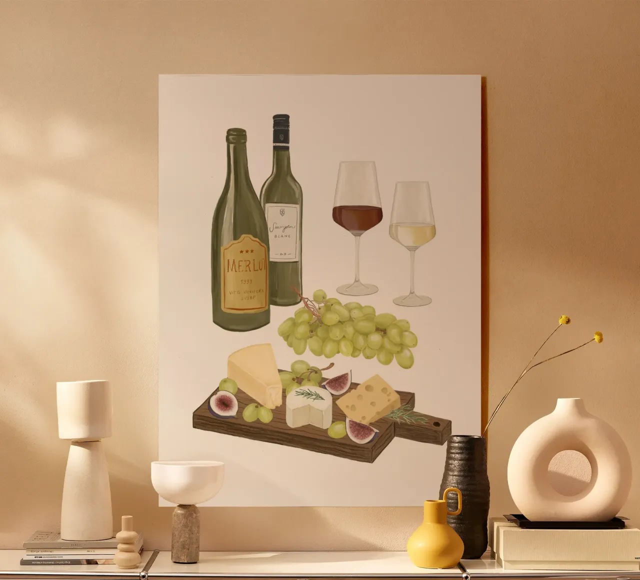 Formaggio e vino plexiglass da herzundpapier