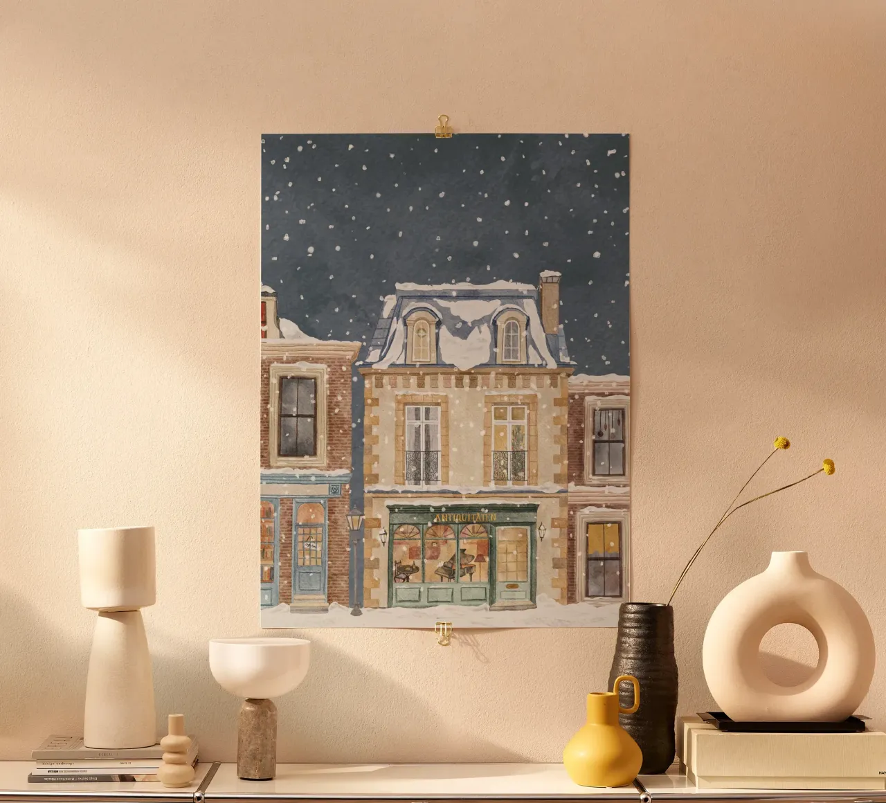 Inverno in città carta hahnemühle da herzundpapier