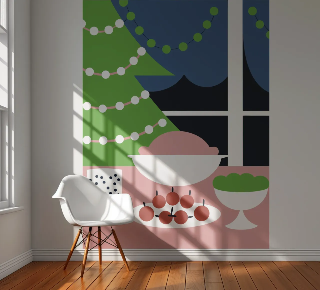 Kerstdiner fotobehang van LOOK DIFFERENT