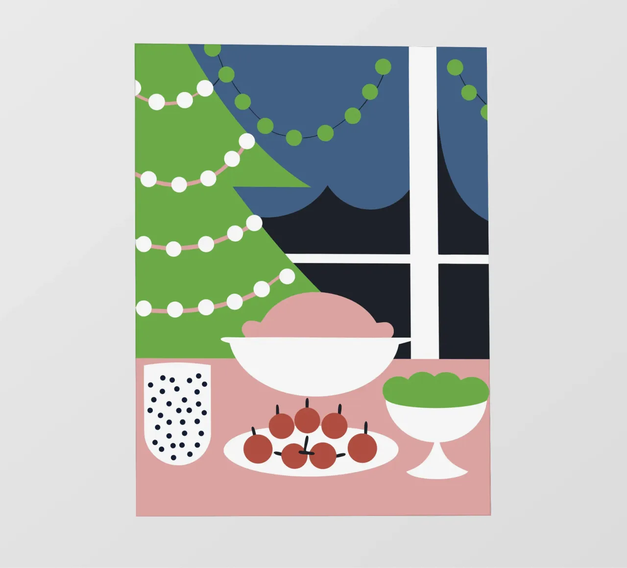 Kerstdiner fotobehang van LOOK DIFFERENT