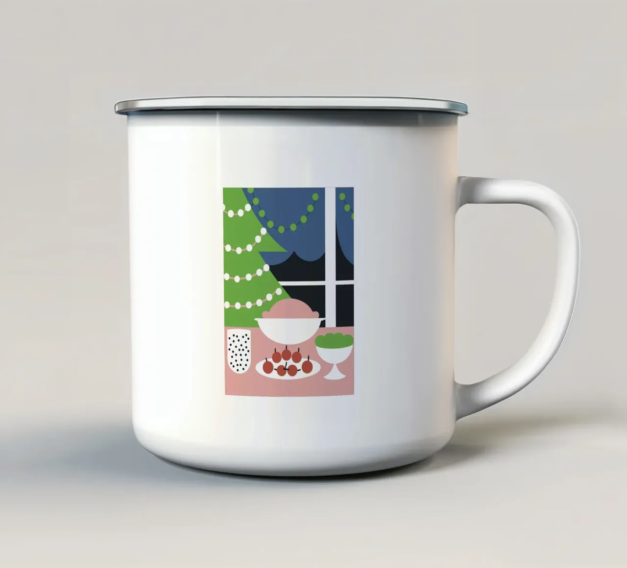 Cena di Natale tazza in smalto da LOOK DIFFERENT