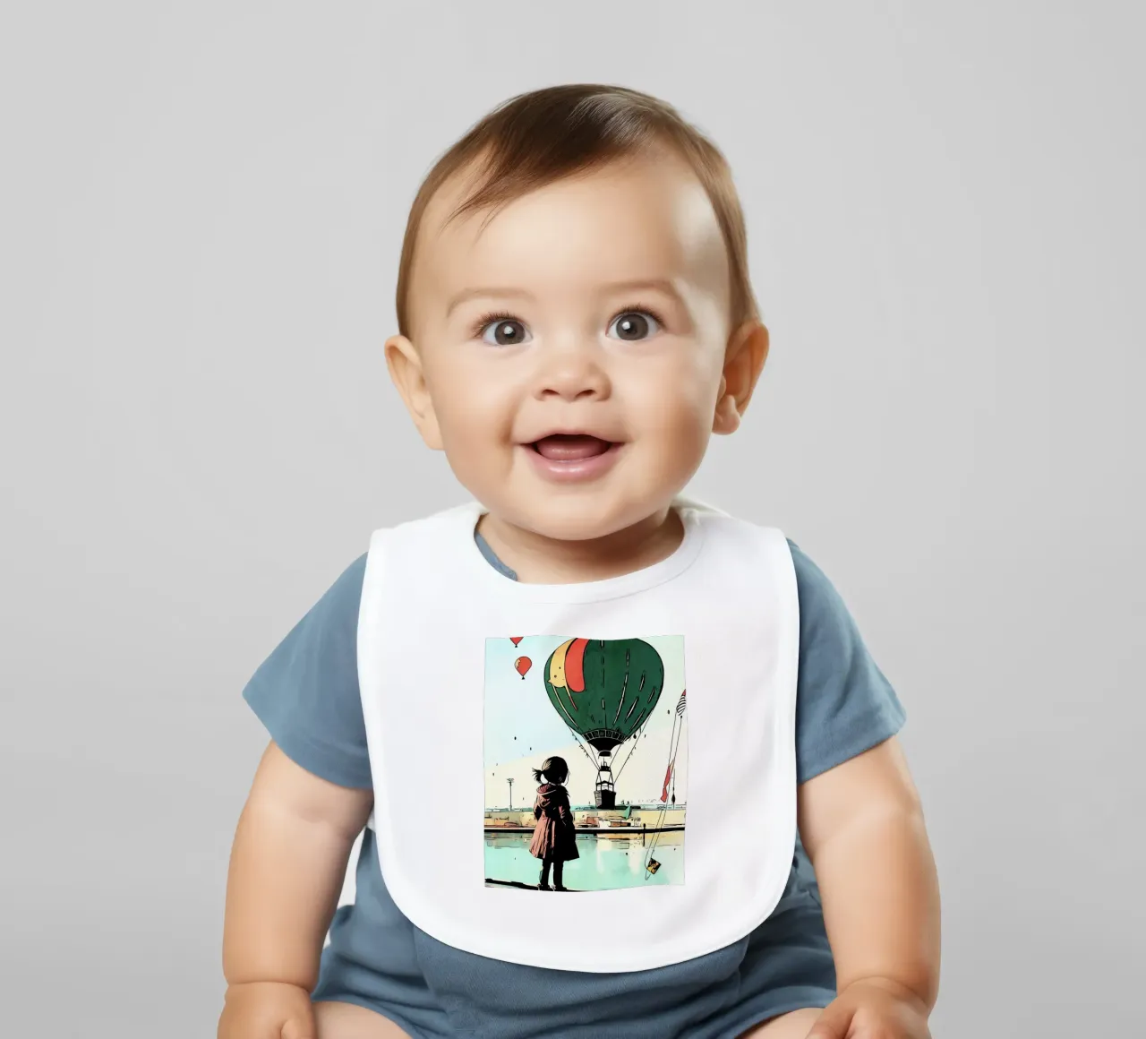 Ragazza con palloncini #2 bavaglino da ZAMART - PopArt