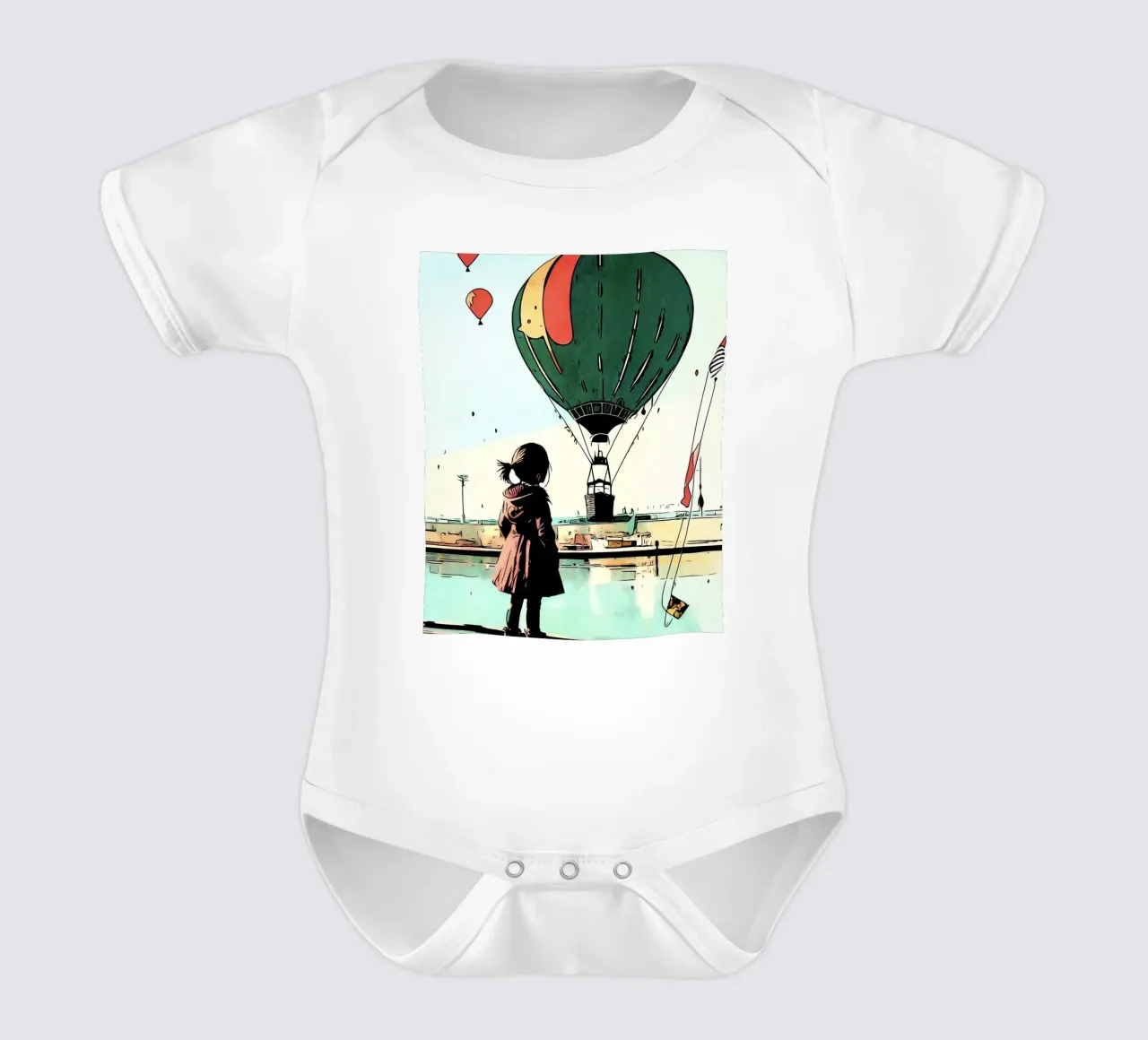 Ragazza con palloncini #2 body neonato maniche corte da ZAMART - PopArt