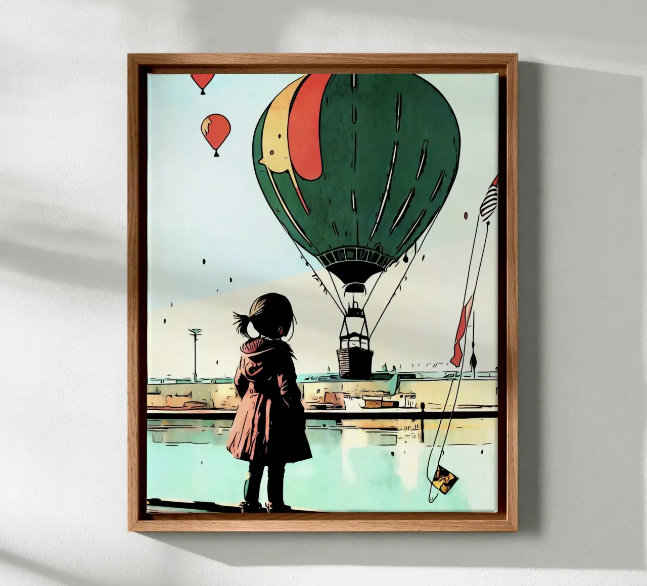 Ragazza con palloncini #2 tela con Cornice a cassetta da ZAMART - PopArt