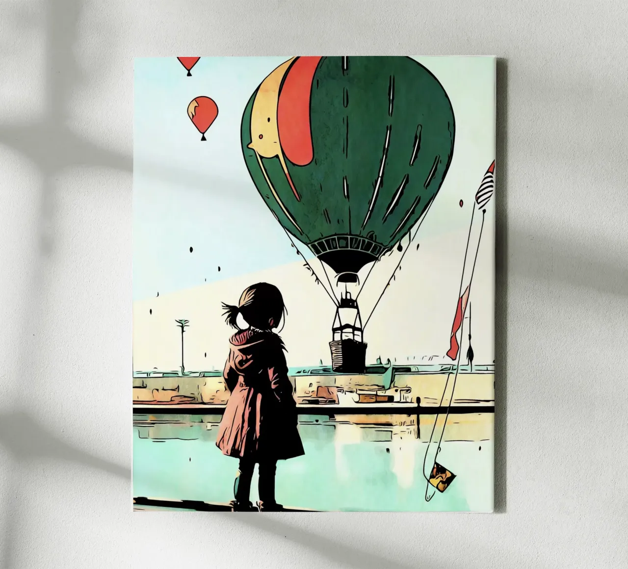 Ragazza con palloncini #2 tela con Cornice a cassetta da ZAMART - PopArt