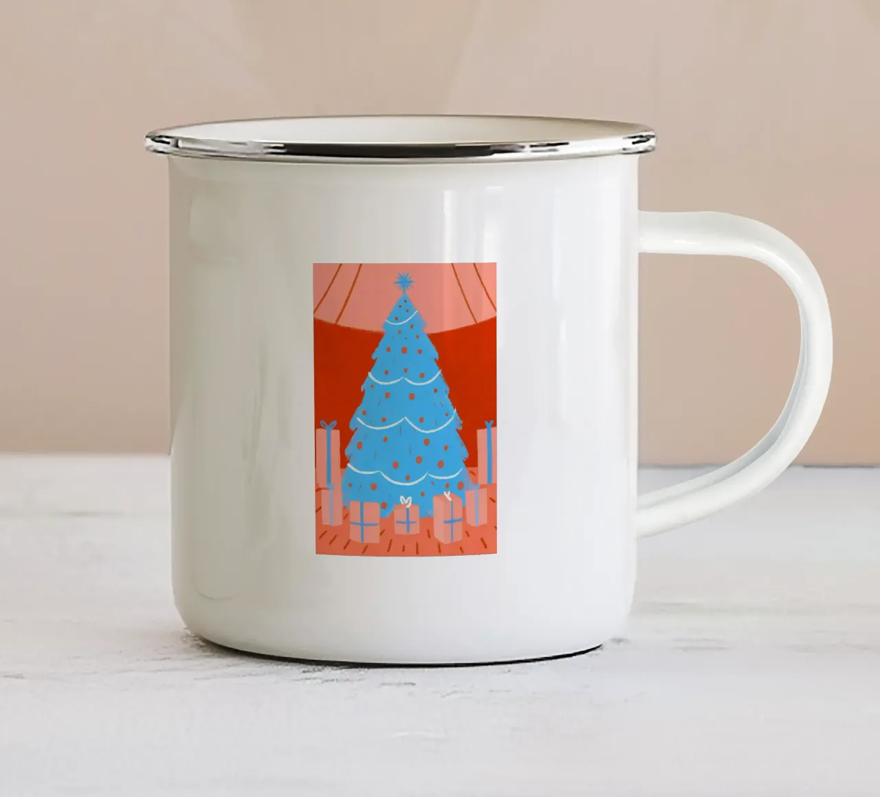 Albero di Natale e regali tazza in smalto da PERSONAL TOUCH