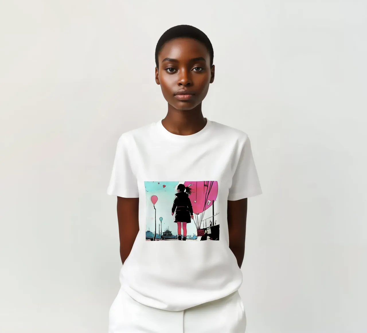Ragazza con palloncini #3 t-shirt da ZAMART - PopArt