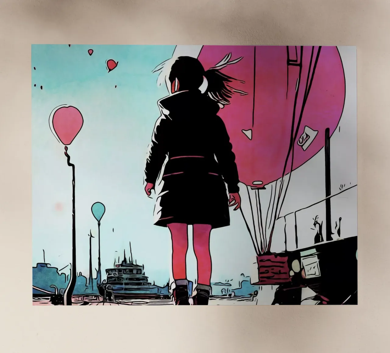 Ragazza con palloncini #3 pellicola backlit da ZAMART - PopArt