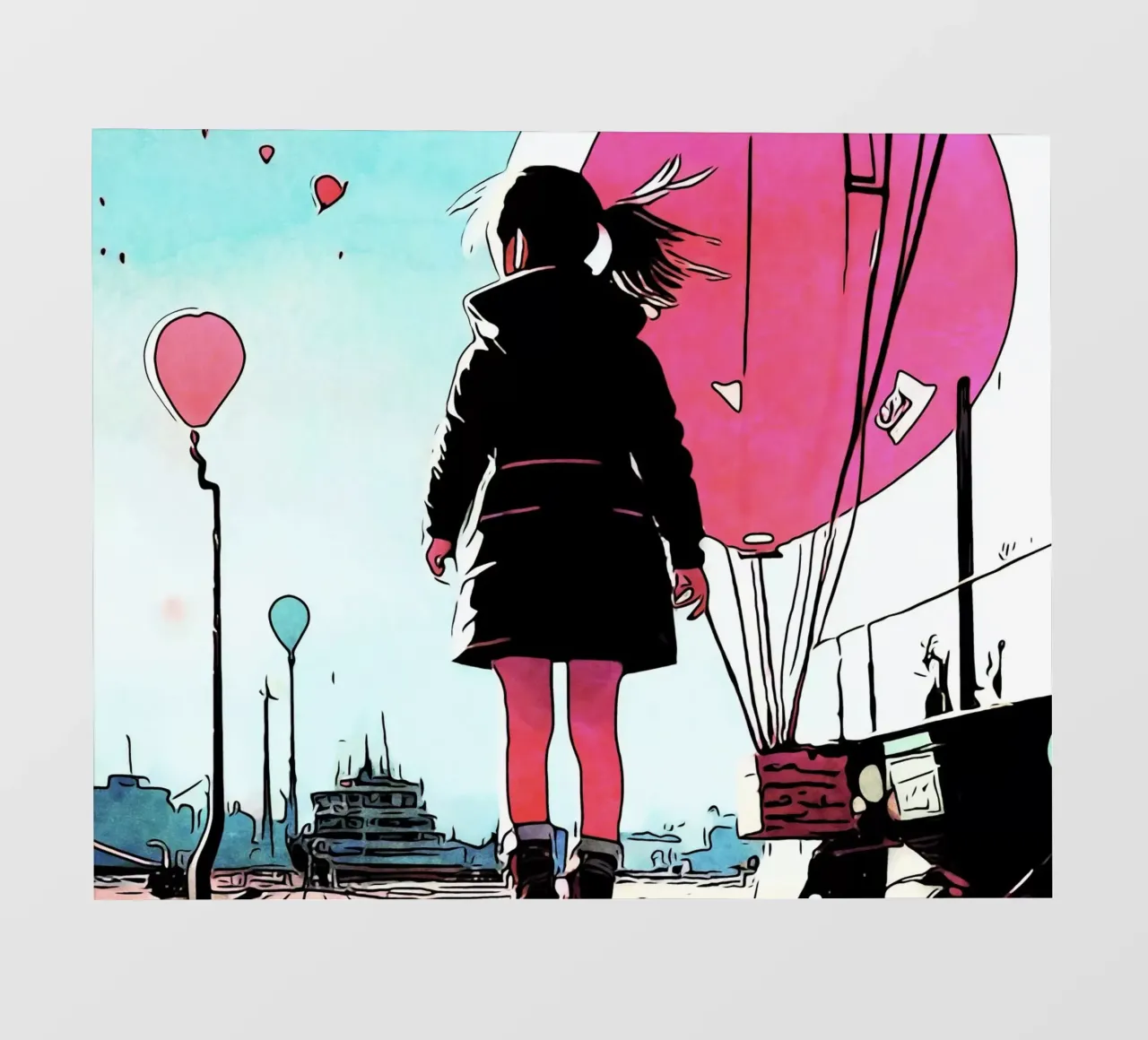Ragazza con palloncini #3 pellicola backlit da ZAMART - PopArt