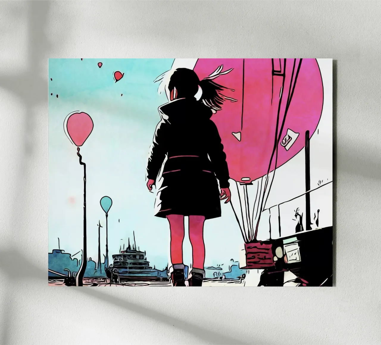 Ragazza con palloncini #3 alluminio dibond da ZAMART - PopArt