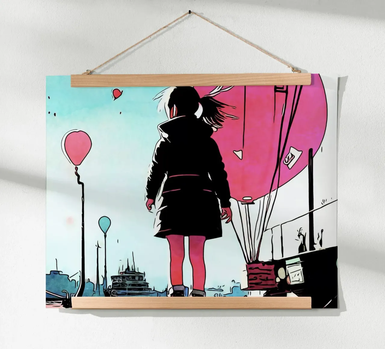 Ragazza con palloncini #3 carta hahnemühle da ZAMART - PopArt