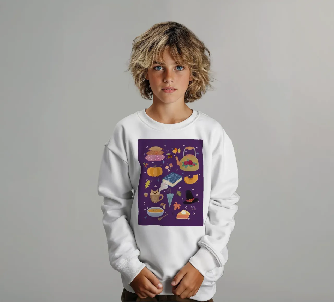 Cozy Autumn Icons felpa bambino da Taika Tori Art