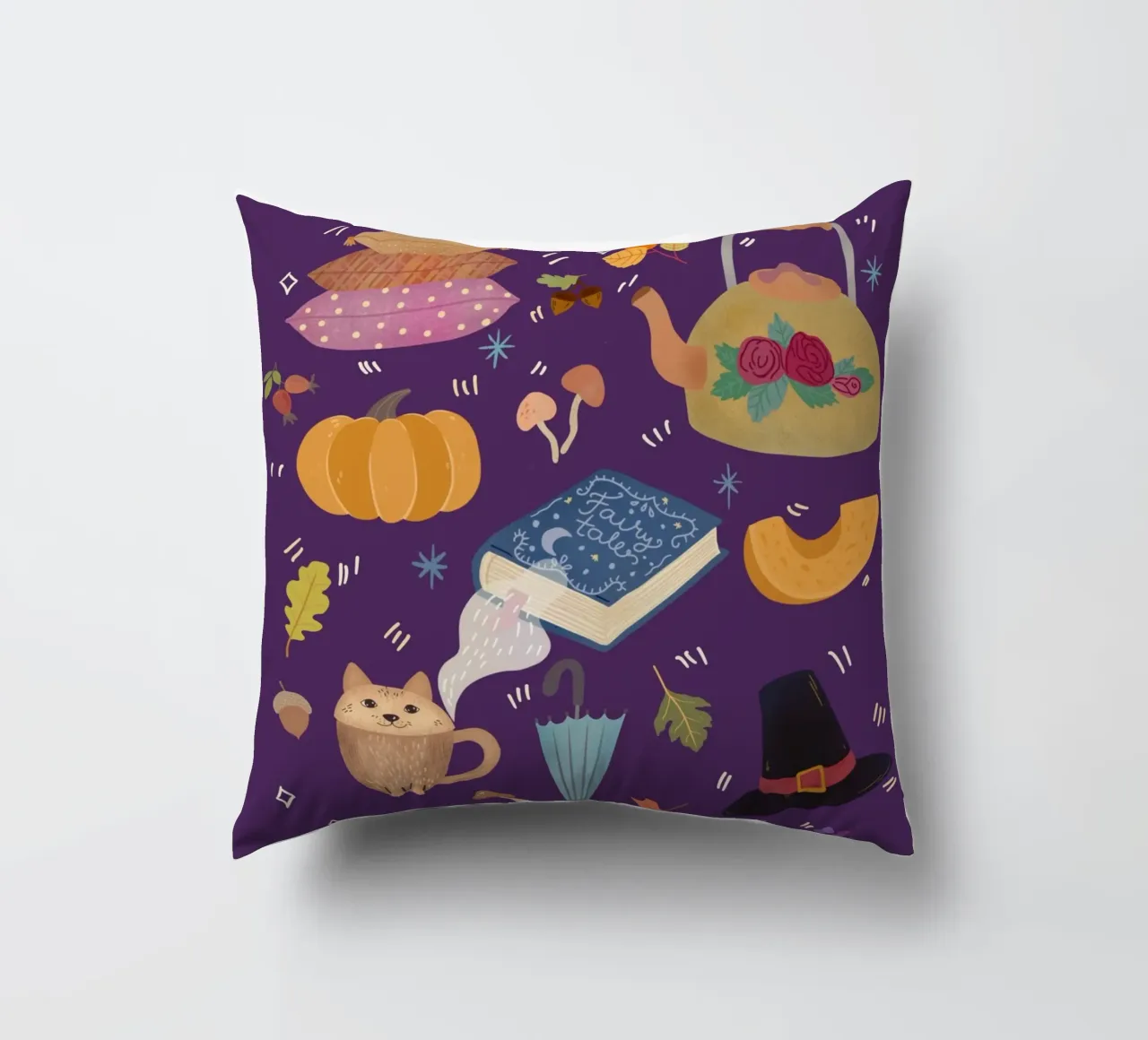 Cozy Autumn Icons cuscino da Taika Tori Art