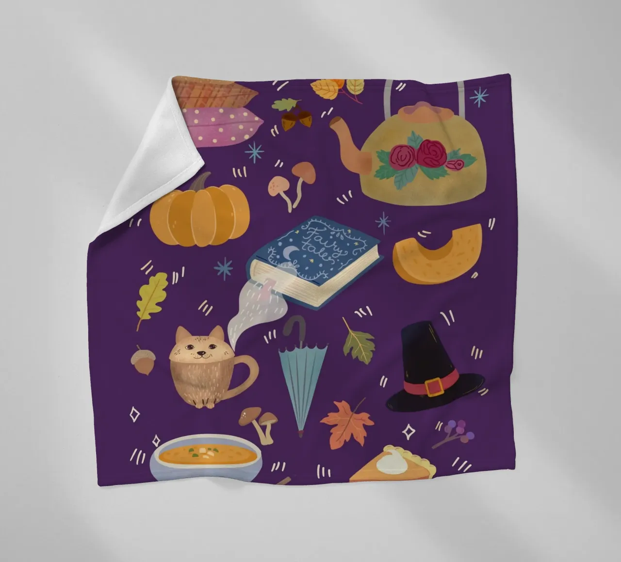 Cozy Autumn Icons coperta in pile da Taika Tori Art