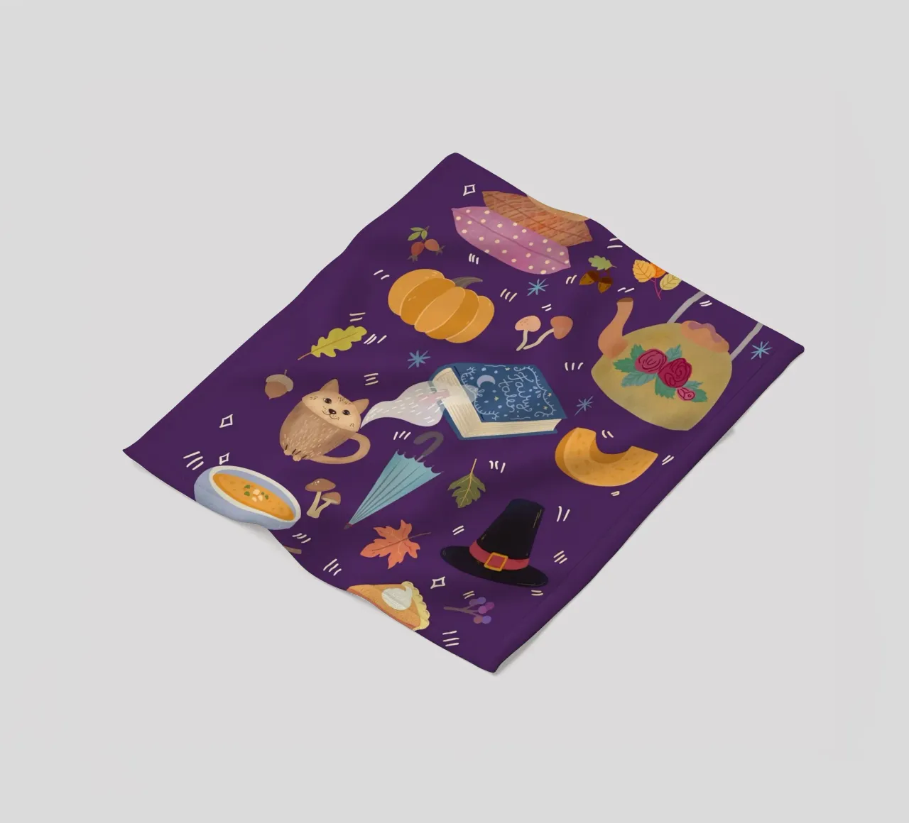 Cozy Autumn Icons coperta in pile da Taika Tori Art