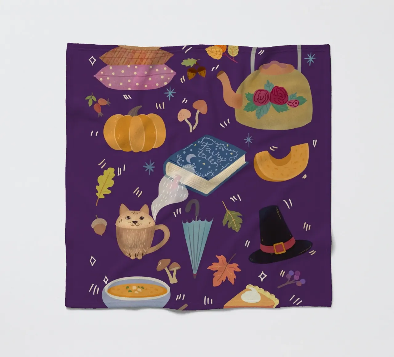 Cozy Autumn Icons coperta in pile da Taika Tori Art