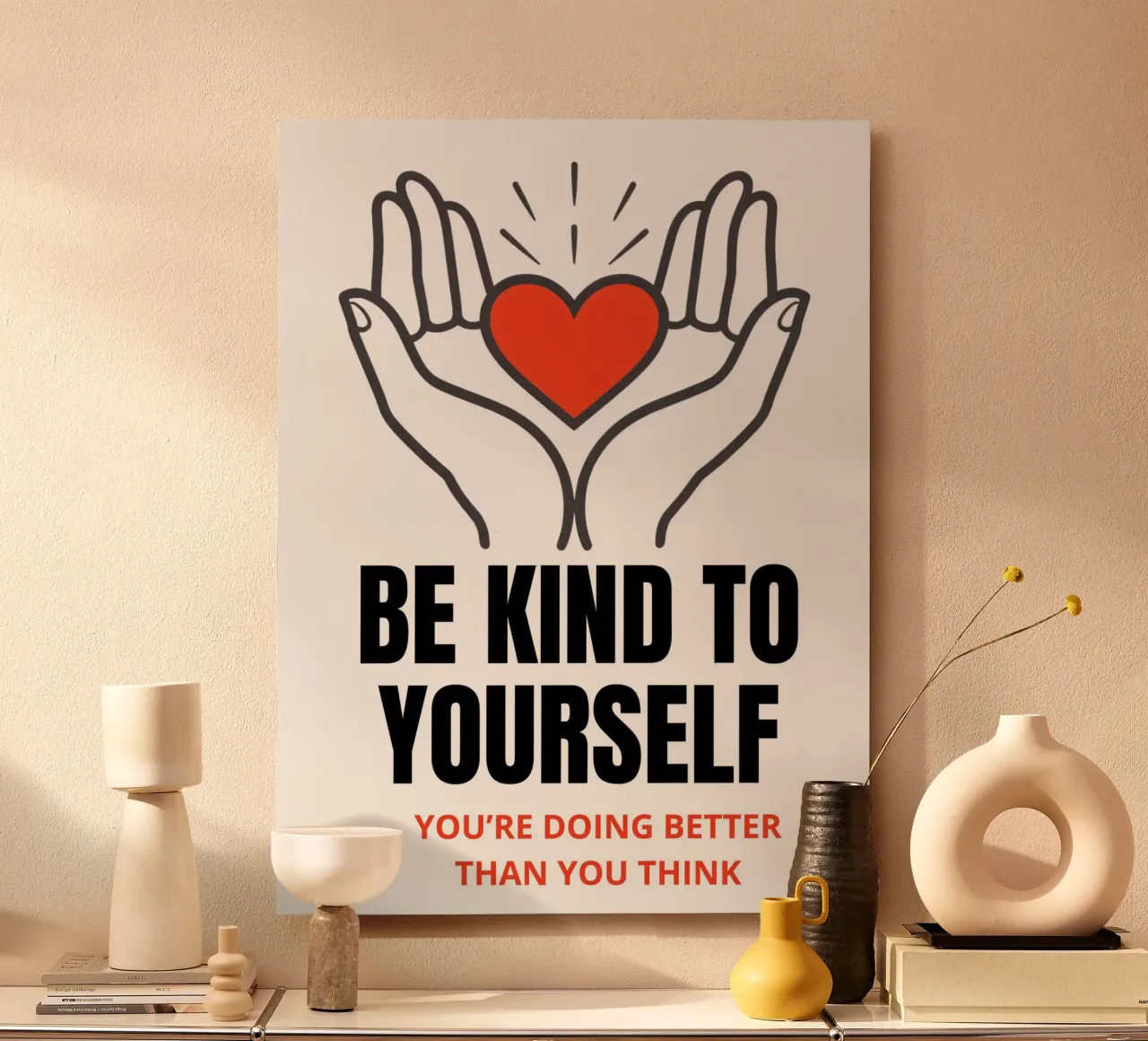 Be kind to yourself alluminio dibond da artshop