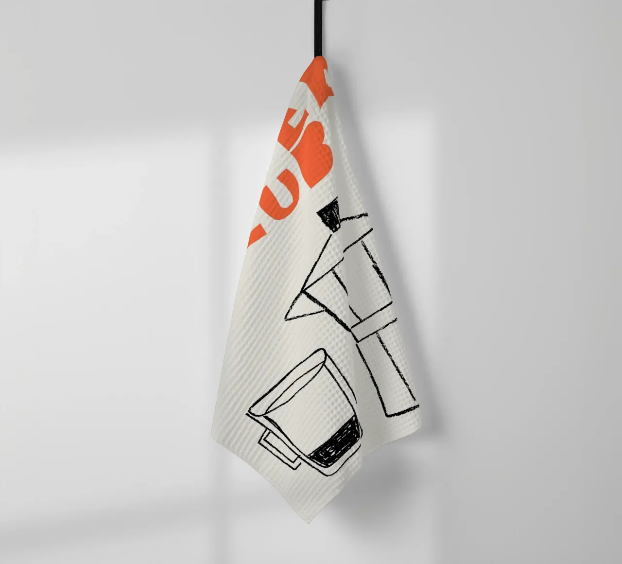 Illustration d'un club de café avec une cafetière et une tasse torchon de The Art Club