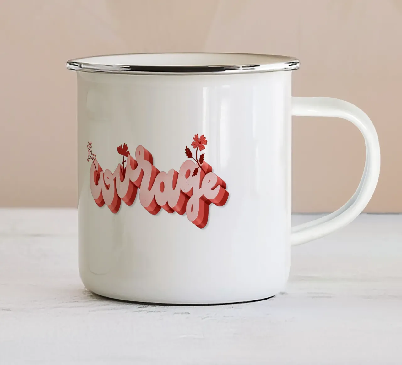 Il coraggio tazza in smalto da nicigabrieldesigns