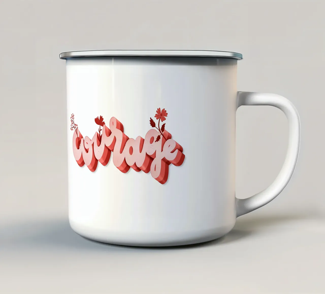 Il coraggio tazza in smalto da nicigabrieldesigns