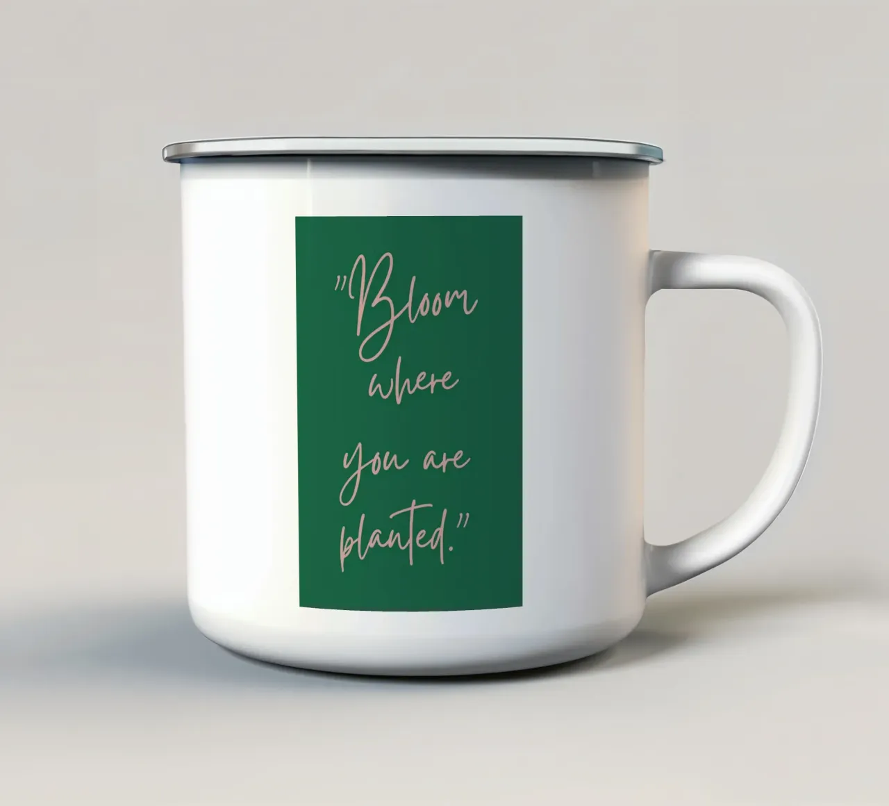 Bloom Where You Are Planted Inspirational Zitat Emaille Tasse von The Art Club
