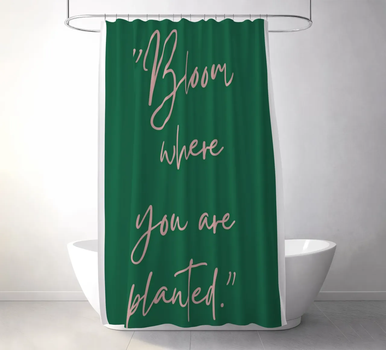 Bloom Where You Are Planted Inspirational Zitat Duschvorhang von The Art Club