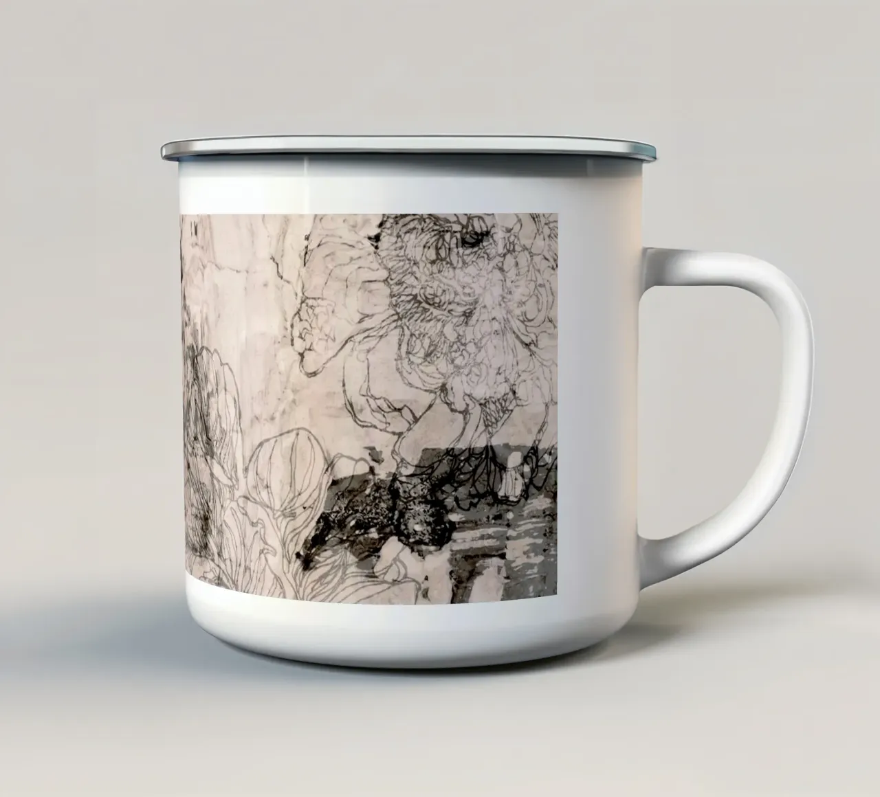peonia tazza in smalto da k i m