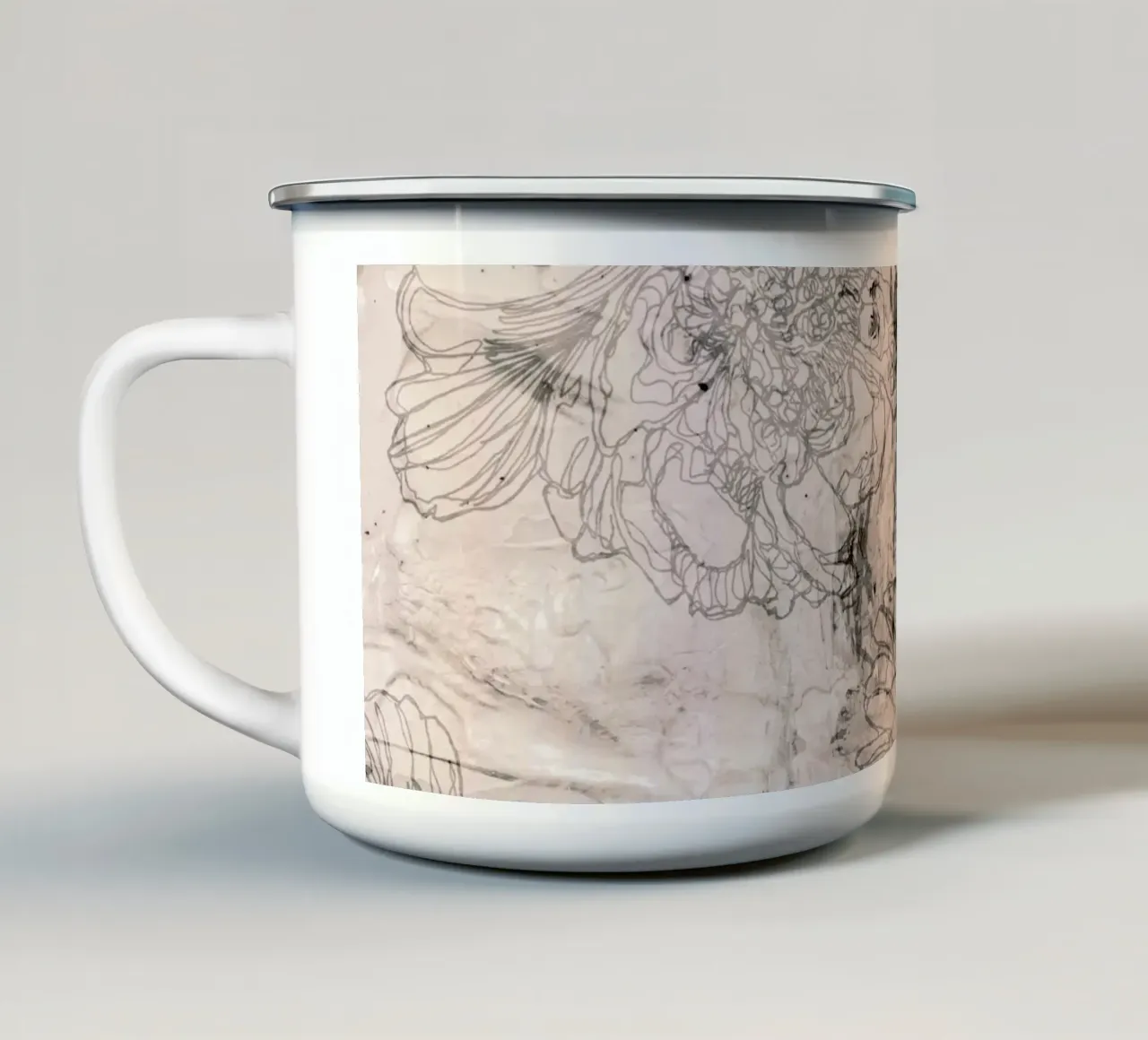 peonia tazza in smalto da k i m