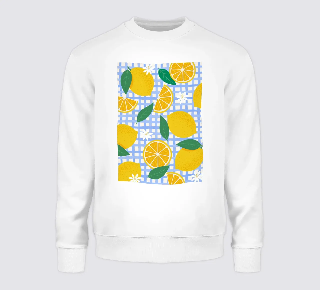 Bright Lemon & Orange Slice Pattern sweatshirt by The Art Club