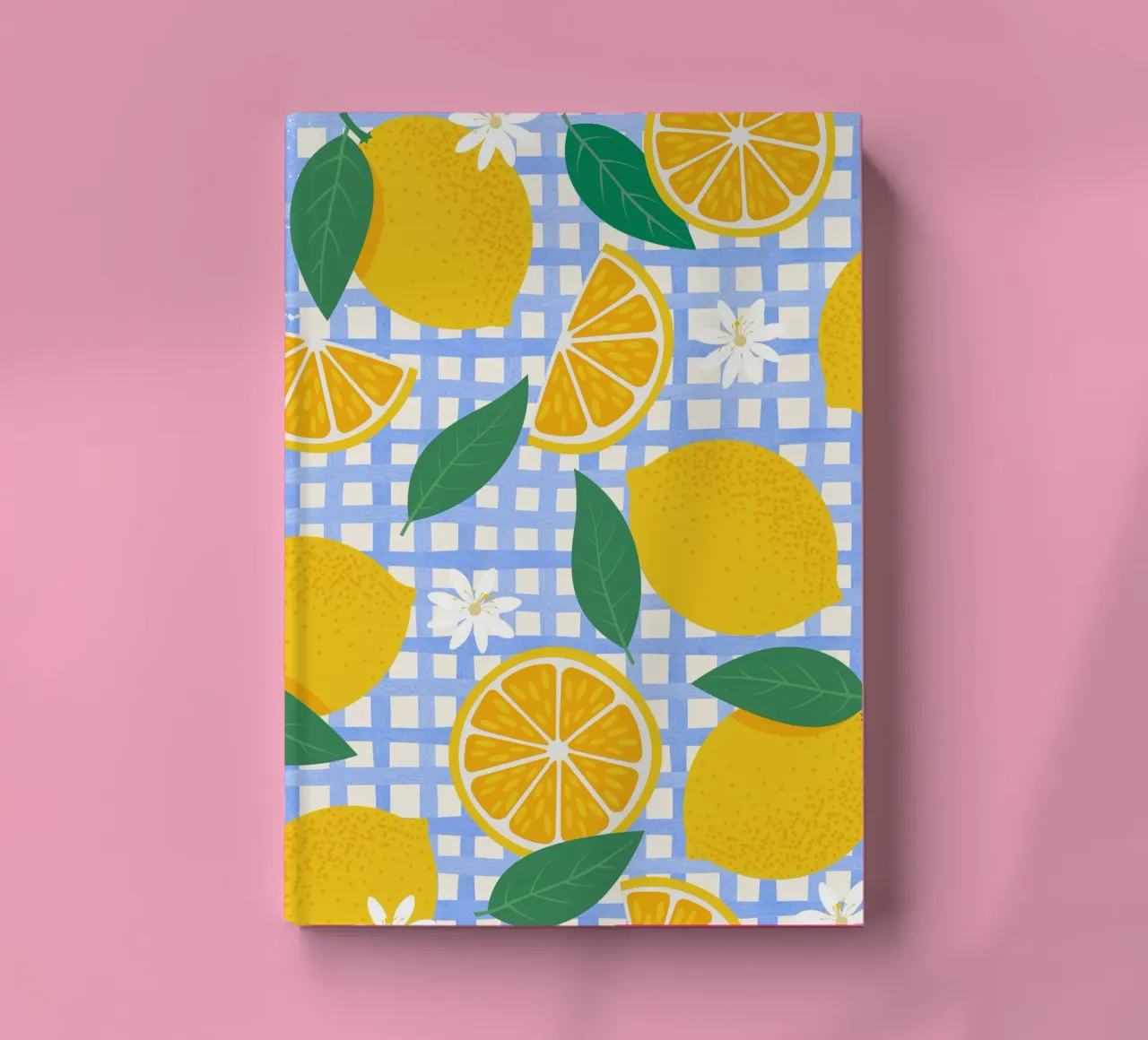 Bright Lemon & Orange Slice Pattern notebook by The Art Club