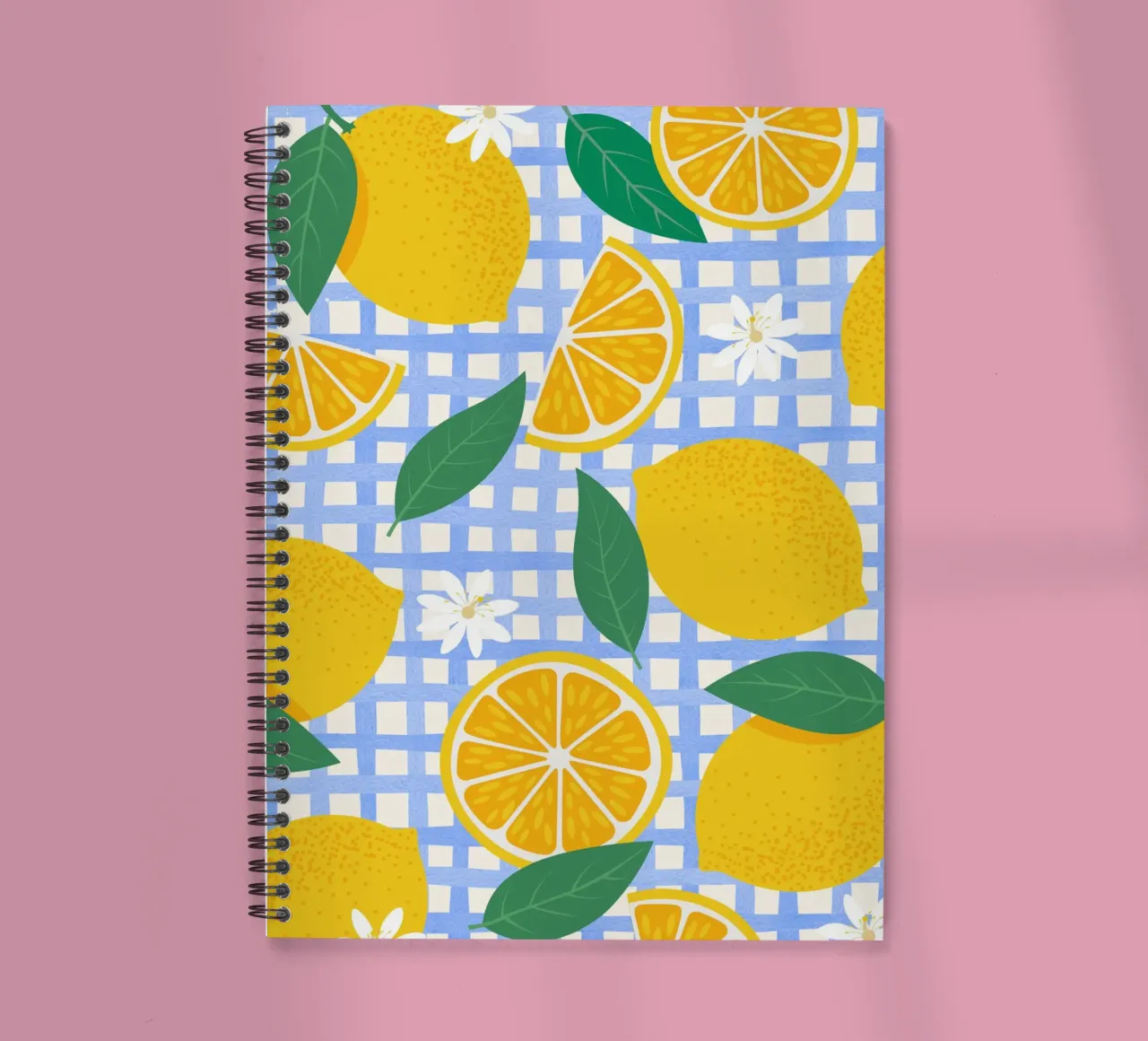 Bright Lemon & Orange Slice Pattern spiral notebook by The Art Club
