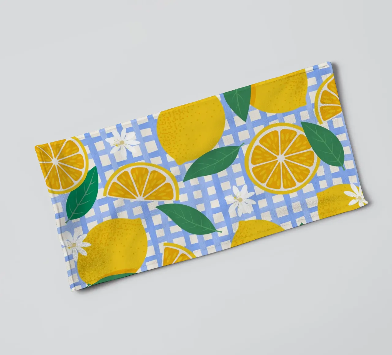 Bright Lemon & Orange Slice Pattern towel by The Art Club