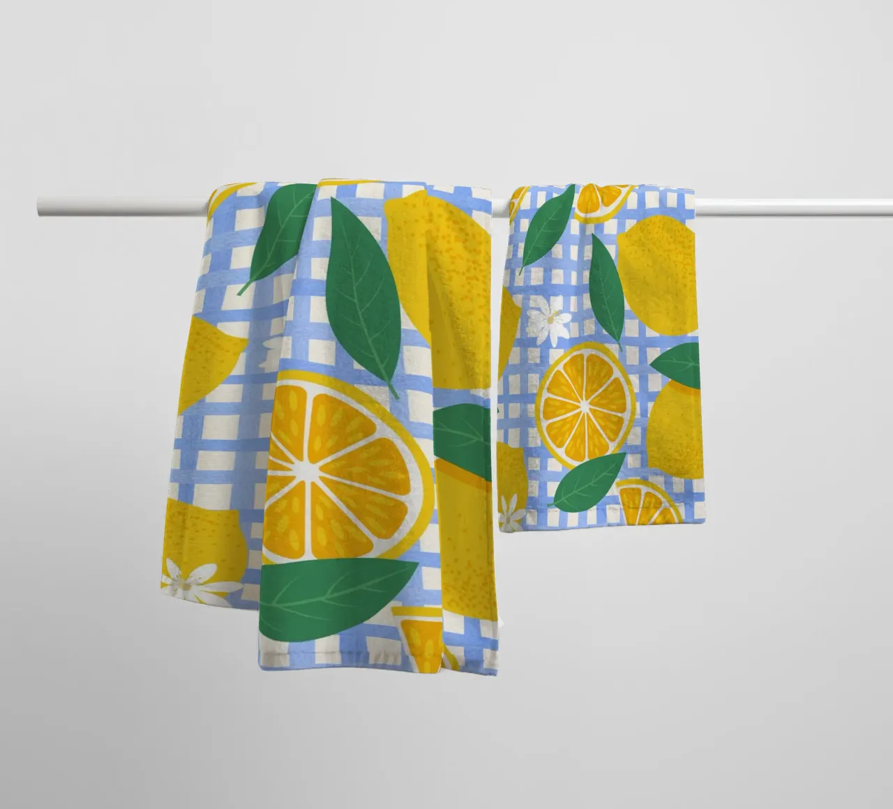 Bright Lemon & Orange Slice Pattern towel by The Art Club