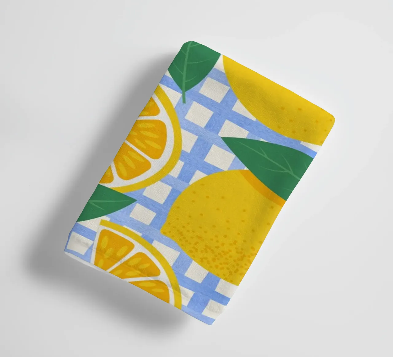 Bright Lemon & Orange Slice Pattern towel by The Art Club