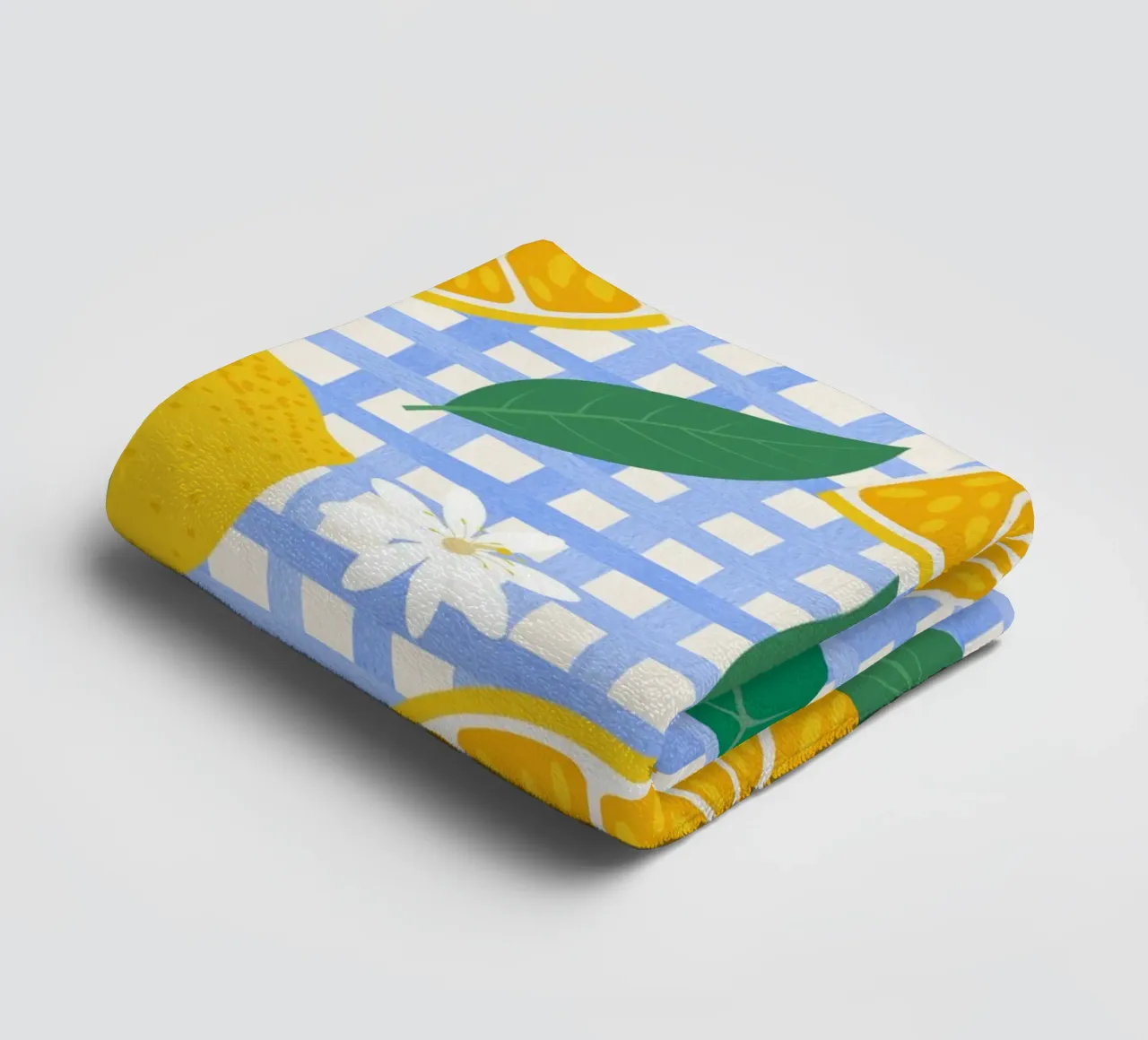 Bright Lemon & Orange Slice Pattern towel by The Art Club