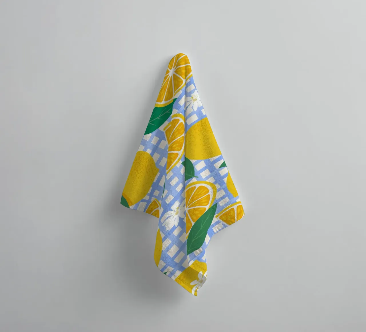 Bright Lemon & Orange Slice Pattern towel by The Art Club