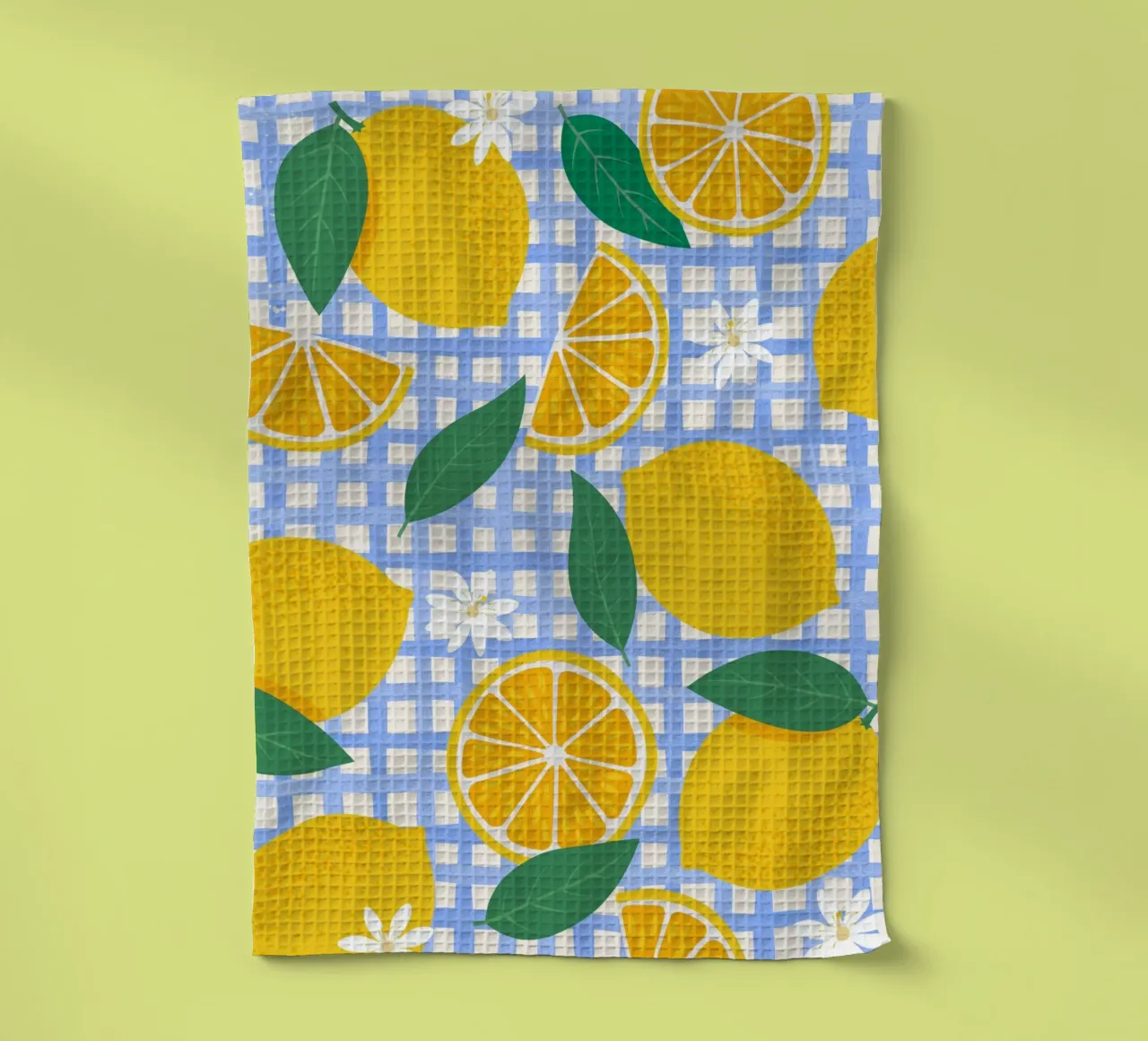 Bright Lemon & Orange Slice Pattern tea towel by The Art Club